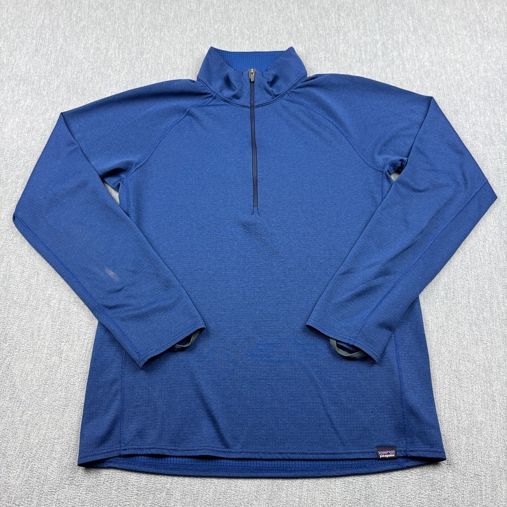 Patagonia Shirt‎ Mens Small Blue Midweight Capilene Zip-Neck Baselayer 44446